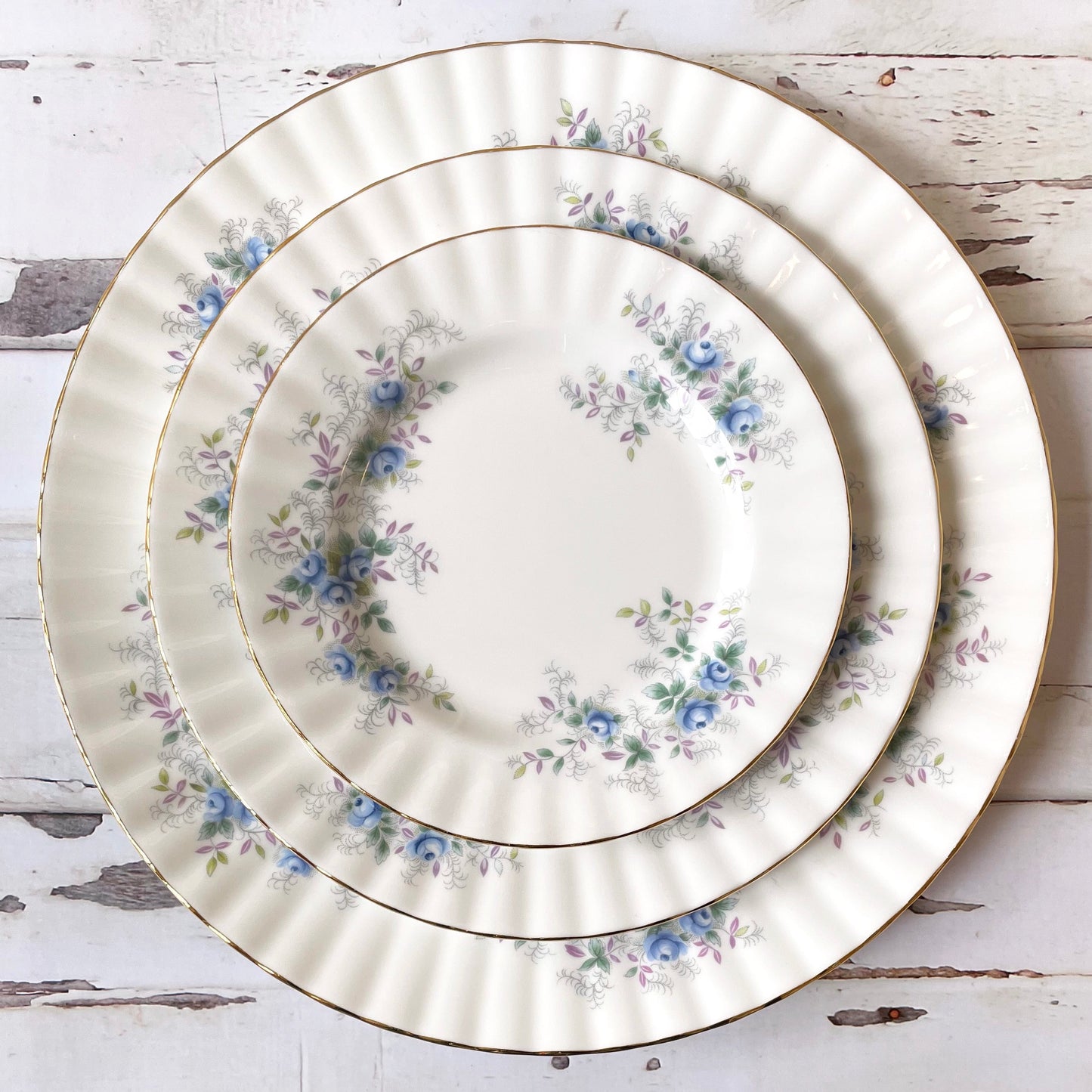 Blue Blossom 3 plate set