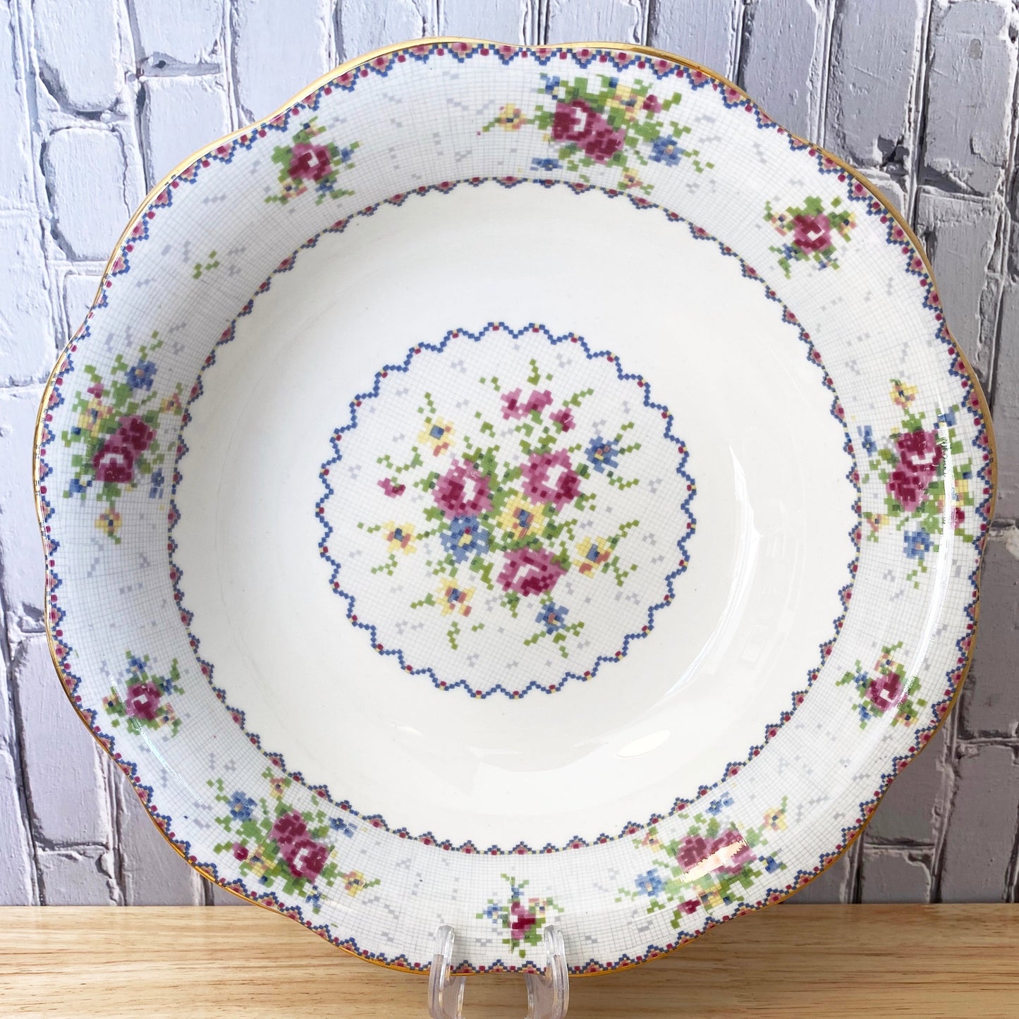 Petit Point Deep Serving Dish 9.5"