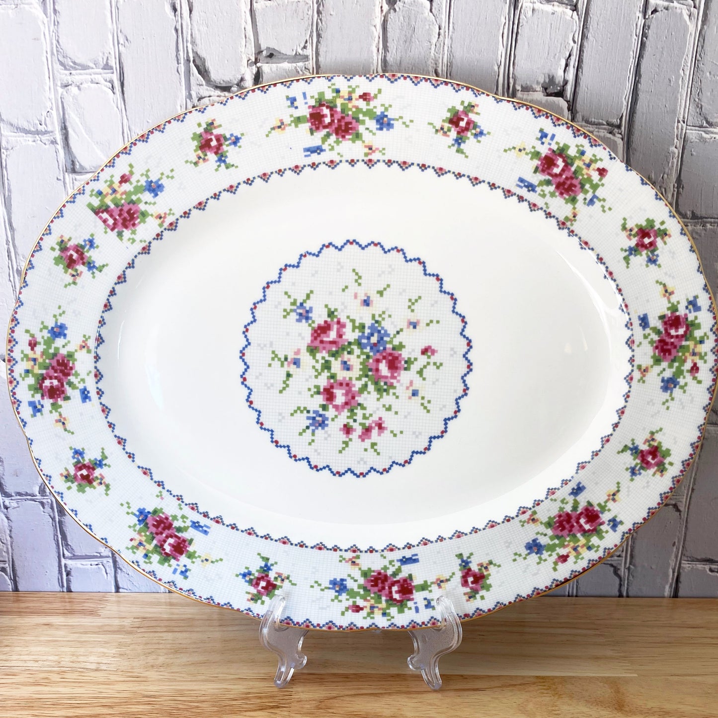 Petit Point Serving Platter 13"x10"