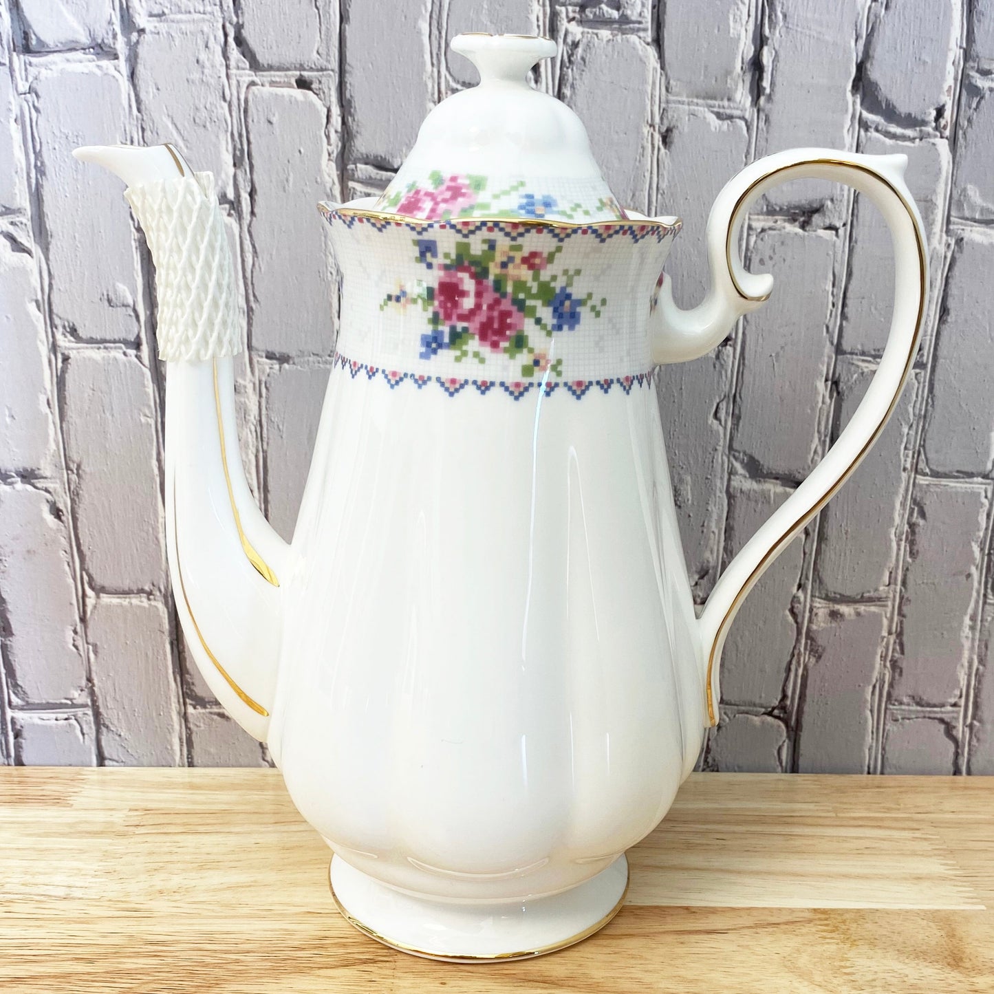 Petit Point Coffee Pot
