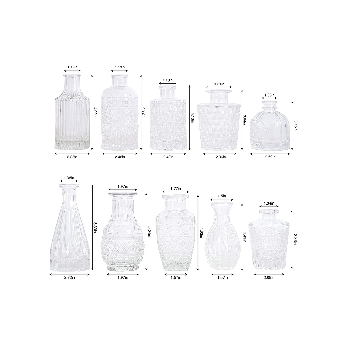 Mini Vases - Set of 10