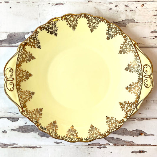 Yellow Gold Lace Cake Platter 9"
