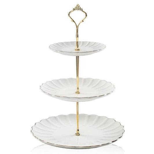 Three-Tiered Platter with Gold Trim