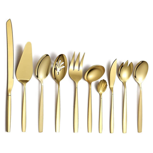 Gold Serving Utensils 10 Pieces - Price per set